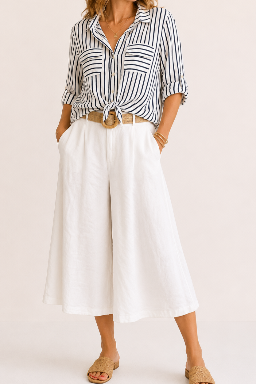 Striped Roll Blouse